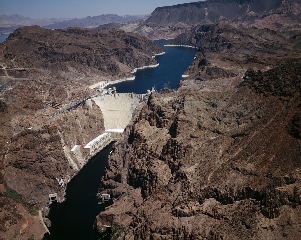 The Hoover Dam, a famous hydroelectric plant